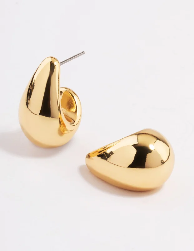 Stylish women’s earrings-Gold Plated Bubble Drop Stud Earrings