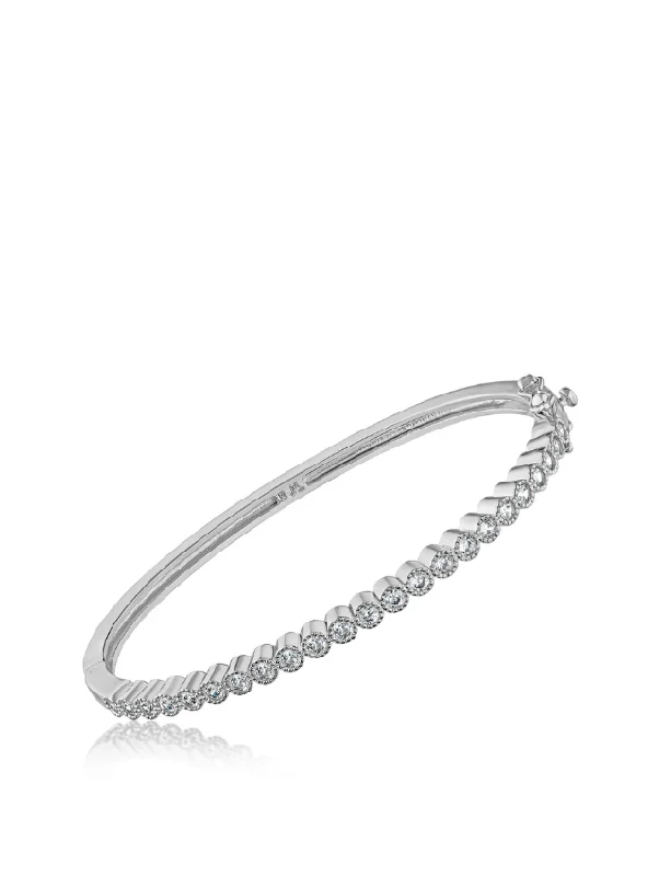 Women’s multi-strand bracelets-Bezel Set Bangle