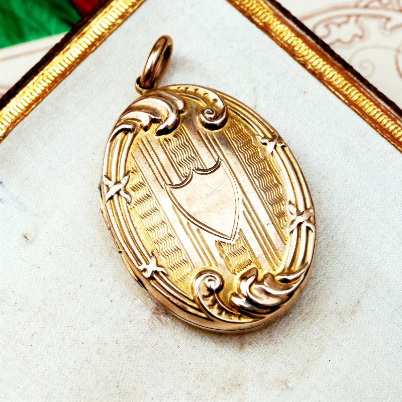 Trendy pearl necklaces for women-An Antique Edwardian Era Gold Locket