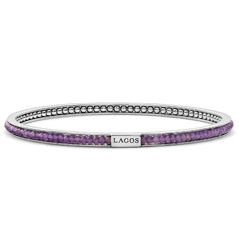 Women’s bracelets with charms-Caviar Icon Amethyst Bangle