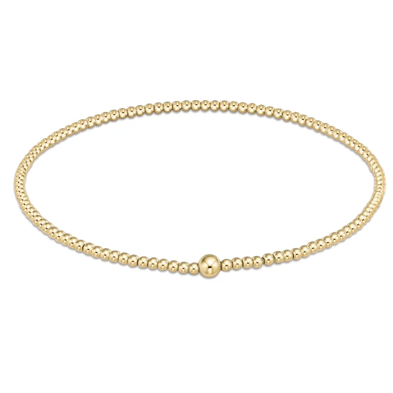 Women’s gold charm bracelets-Classic Gold 2mm Bead Bangle