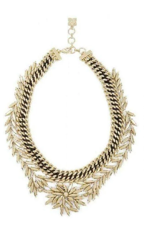 Women’s pearl and diamond necklaces-Gold Woven Leaf Necklace