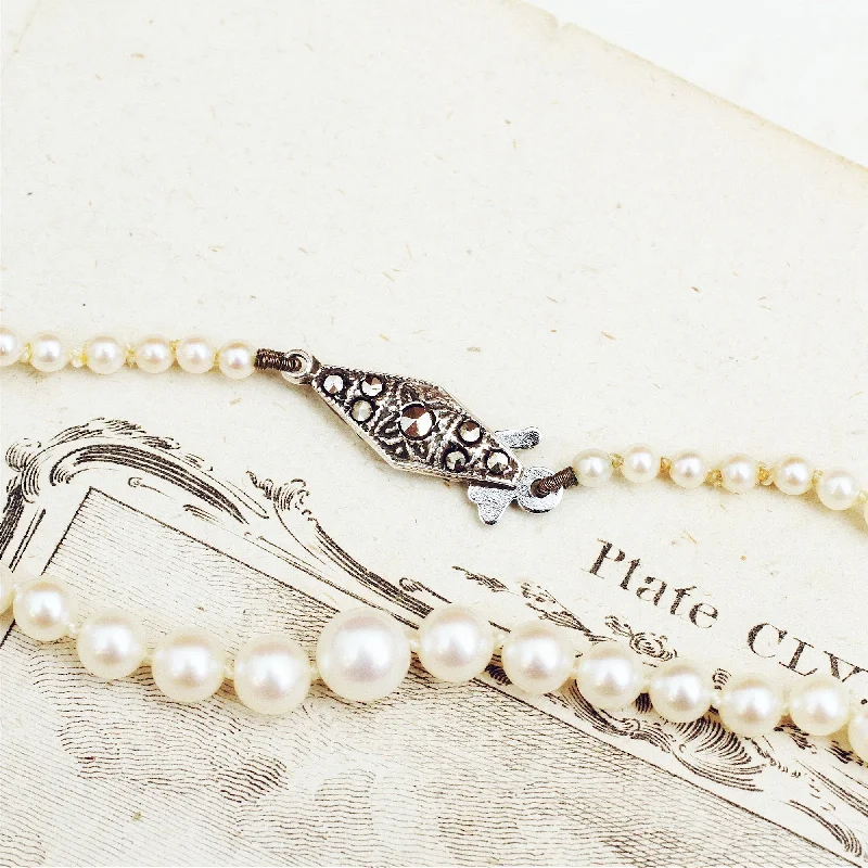 Women’s chokers-Oh Finest Lustre! Vintage Cultured Pearl Necklace