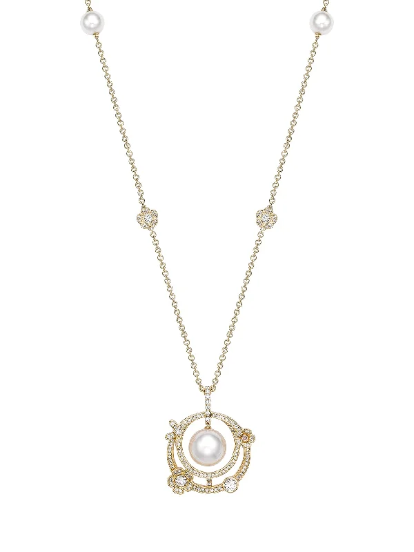 Women’s birthstone necklaces-Secret Garden Pearl Yellow Gold Pendant