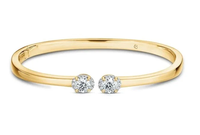 Women’s vintage bangles-ELLIPSE DIAMOND OPEN BANGLE