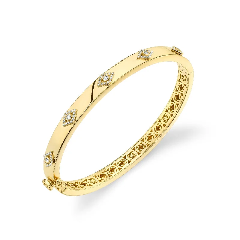 Women’s bridal bangles-Gold & Diamond Multi Eye Bangle