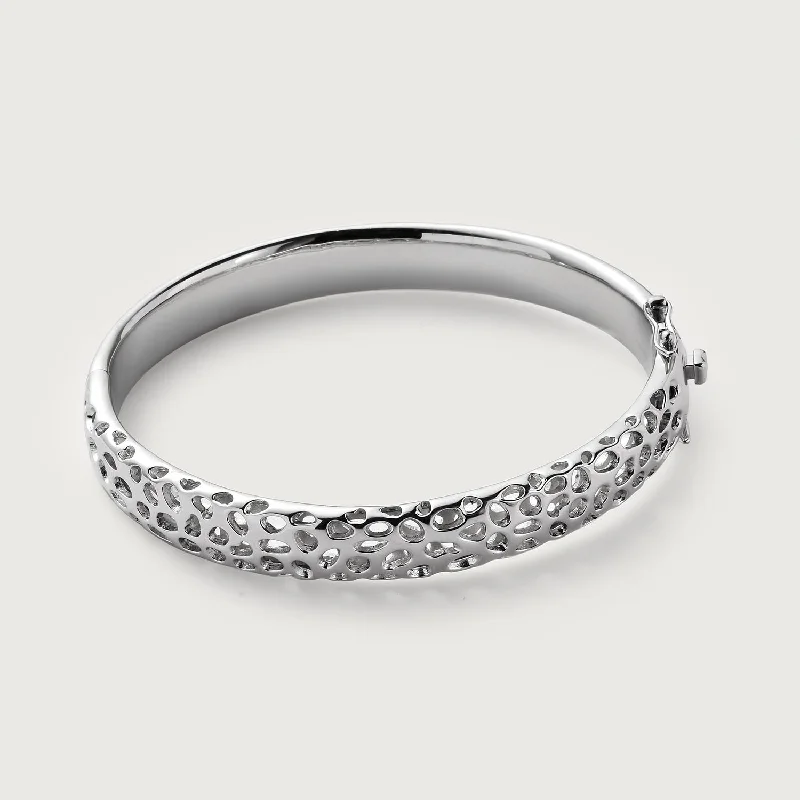 Women’s pearl and diamond bracelets-Allegro Hinge Bangle