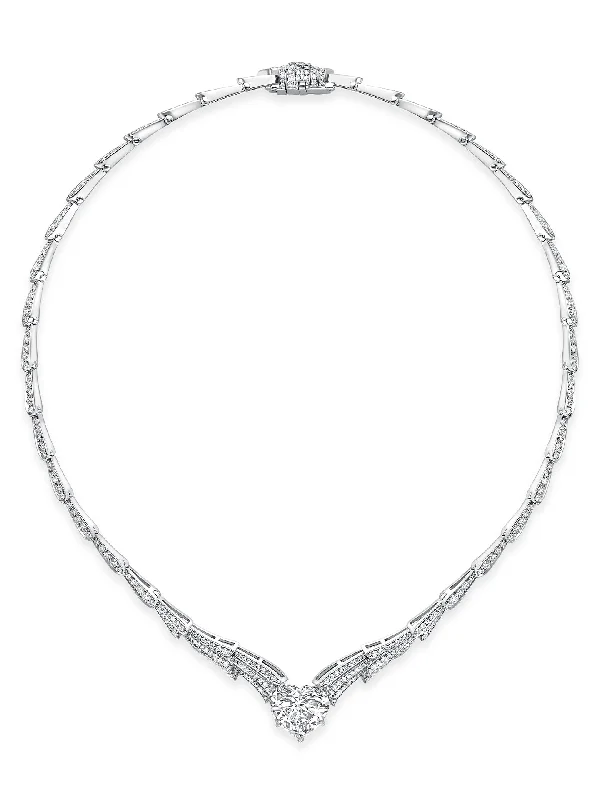 Elegant necklaces for special occasions-A Family Journey Florence Heart Diamond Platinum Necklace