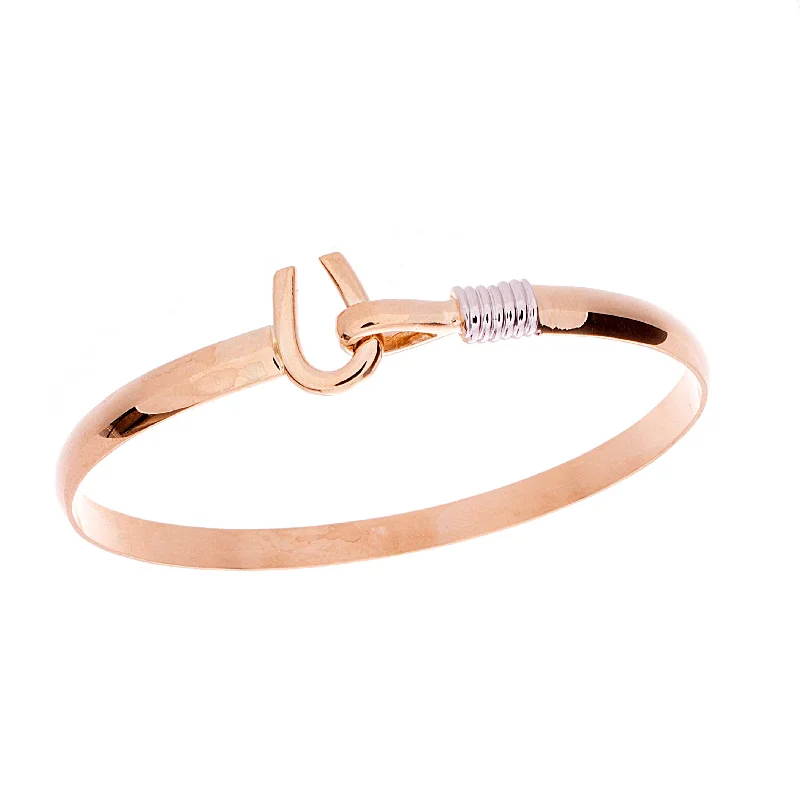 Women’s dainty bracelets-Gold Hook Bangle