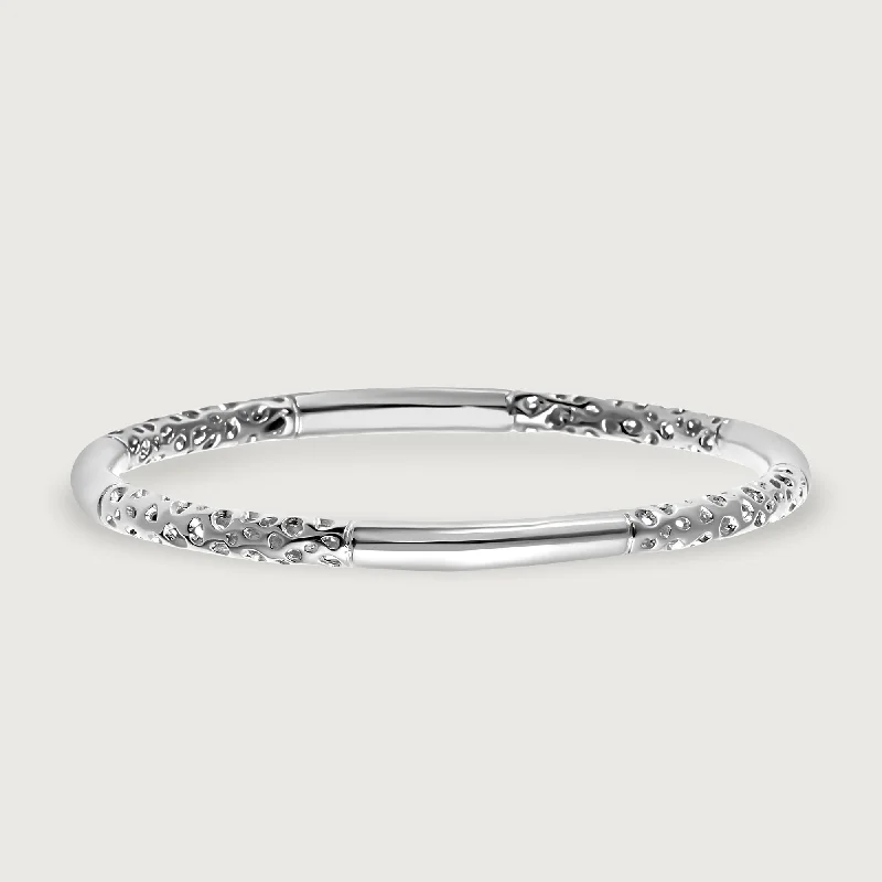 Women’s multi-strand bracelets-Allegro Lattice Skinny Slim Bangle