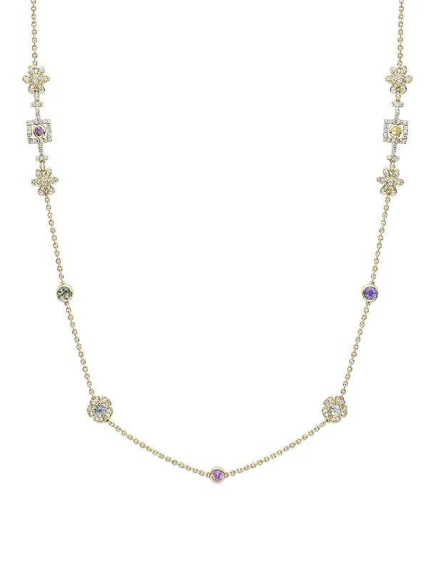 Women’s chokers with gemstone pendants-Secret Garden Long Yellow Gold Necklace