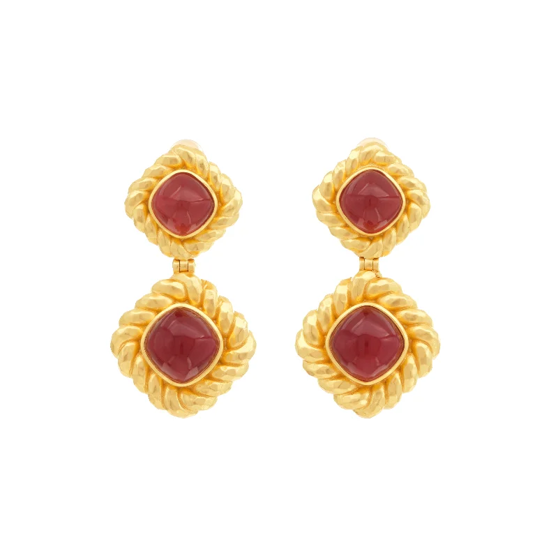 Women’s gemstone earrings-Carlotta Earrings Ruby Quartz