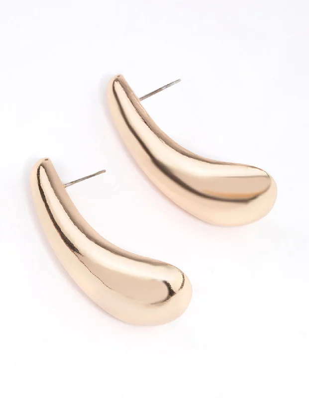 Personalized earrings for women-Gold Hoop Drop Earrings