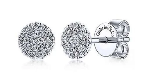 Women’s statement earrings-14kt White Gold Diamond Stud Earrings