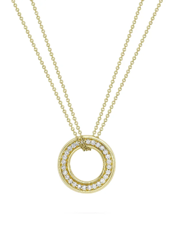 Women’s necklaces with animal pendants-Roulette Medium Yellow Gold Diamond Pendant