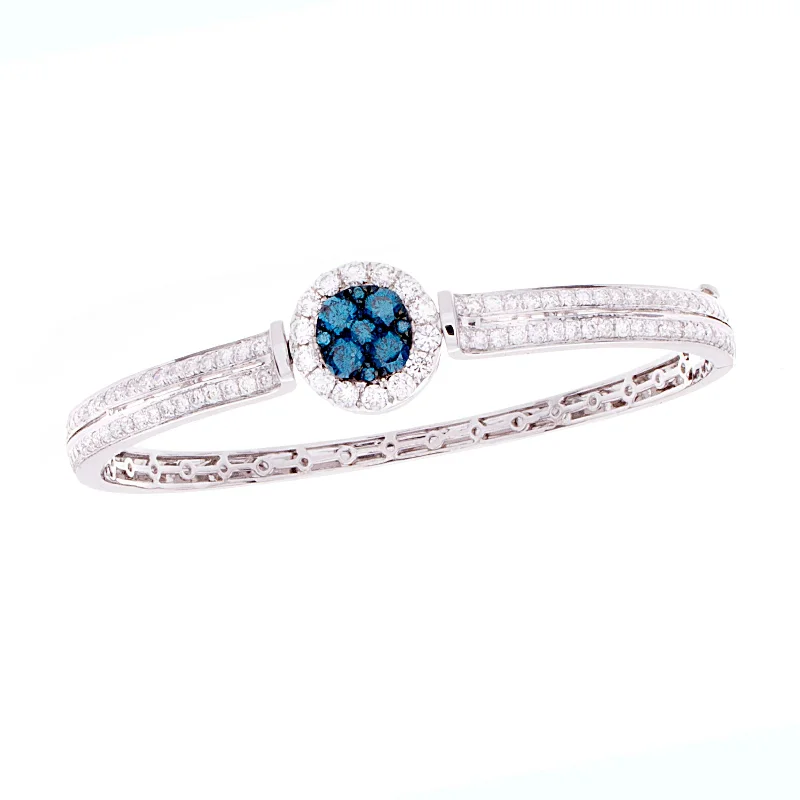 Women’s bangles with opals-Blue Diamond Reversable Bangle