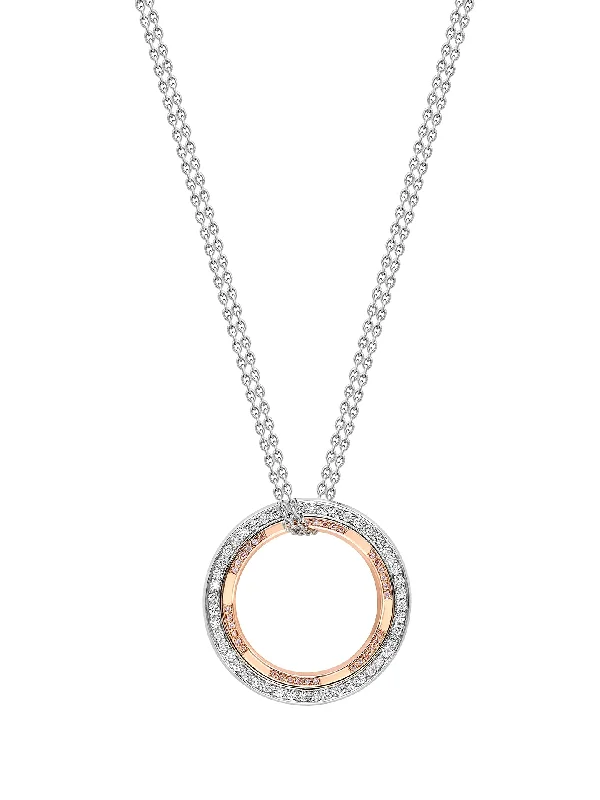 Women’s necklaces with crystal pendants-Roulette Pink Diamond Rose Gold and Platinum Pendant