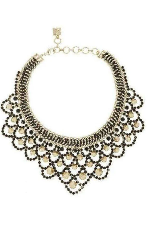 Simple silver necklaces for women-Metal Spike Bib Necklace