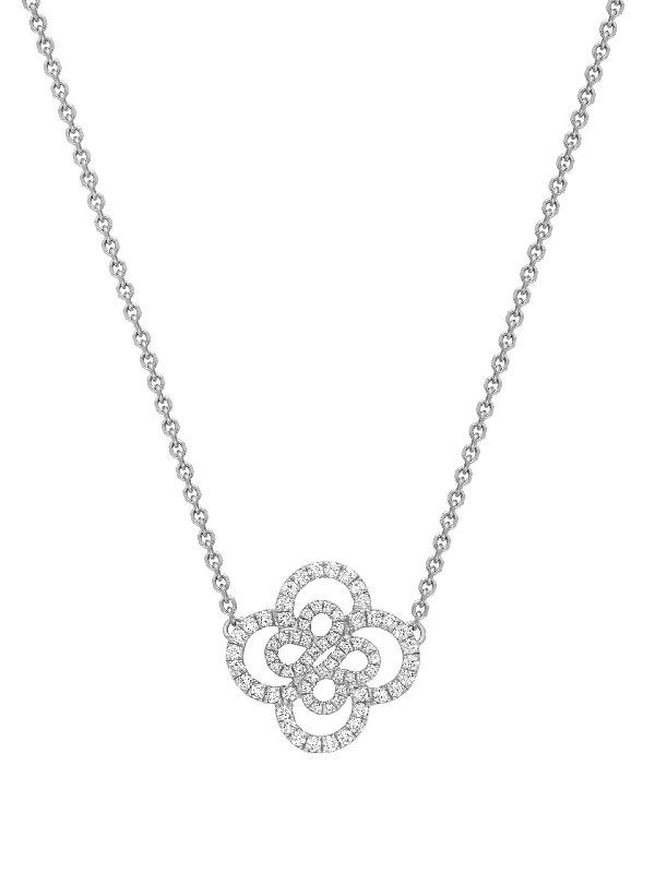 Women’s necklaces with engraved pendants-Be Boodles Double Motif Platinum Pendant