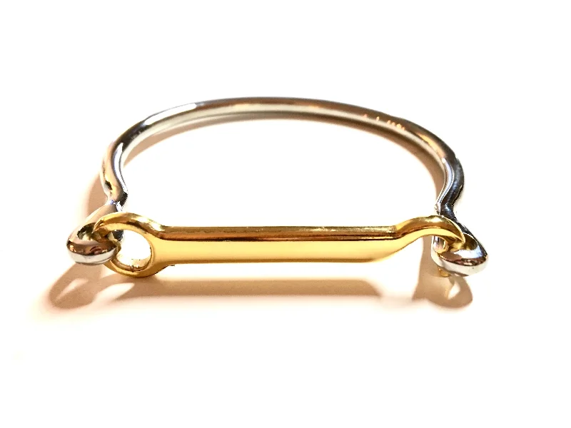 Women’s friendship bracelets-LUSITANO STIRRUP BANGLE - SILVER / GOLD | Equestrian Jewelry - AtelierCG™