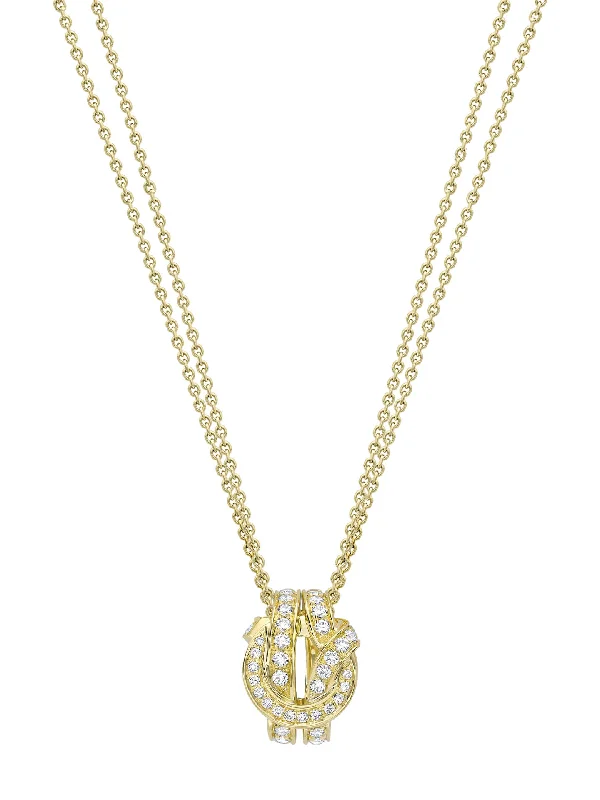 Personalized necklaces for women-The Knot Yellow Gold Diamond Pendant