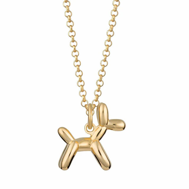 Women’s necklaces with large statement pendants-Scream Pretty Gold Vermeil Balloon Dog Pendant Necklace