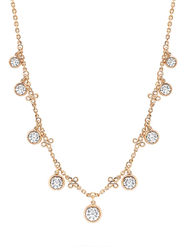 Women’s diamond necklaces-Beach Medium Rose Gold Diamond Necklace