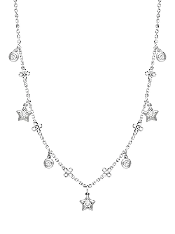 Women’s necklace sets with matching earrings-Beach Star Diamond Platinum Necklace