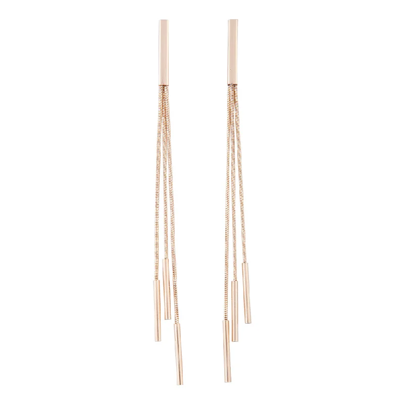 Women’s eco-conscious earrings-Gold Trio Snake Chain Drop Earrings