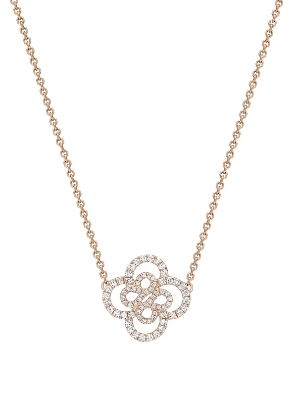 Elegant silver necklaces for women-Be Boodles Double Motif Rose Gold Pendant