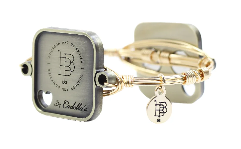 Women’s tennis bracelets-Cadella's xx Bourbon and Boweties Double Photo Tile Bangle