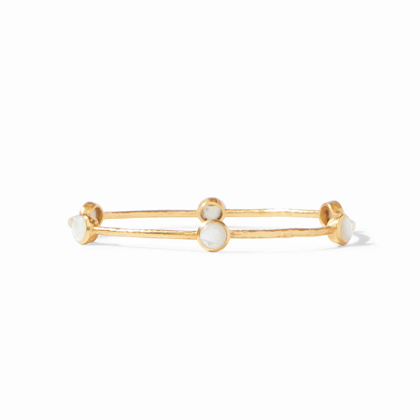 Women’s bangles for everyday wear-Julie Vos | Milano Bangle with Mother of Pearl Stones in Gold