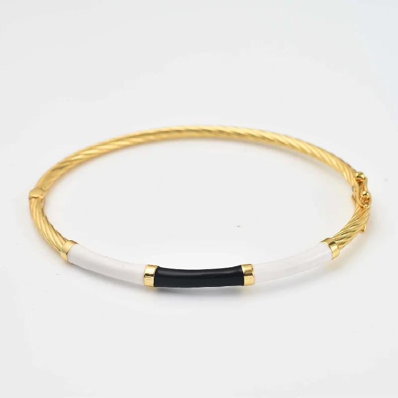 Women’s gold and silver bangles-Taffy Enamel Bangle