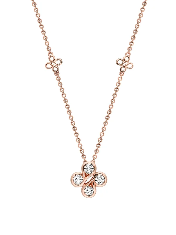 Women’s necklaces with moonstone pendants-Be Boodles Mini Rose Gold Diamond Pendant