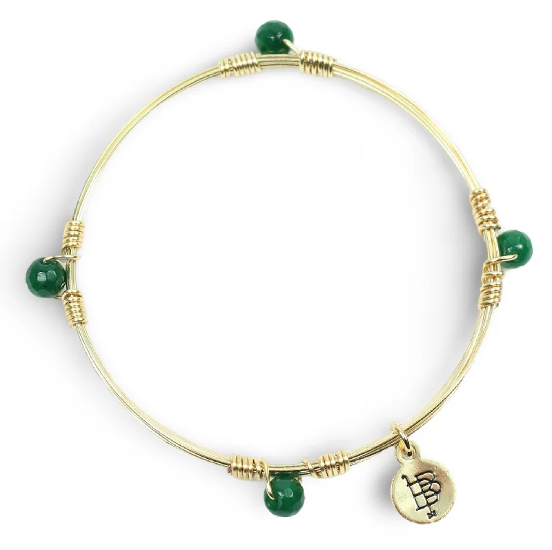 Women’s dainty bracelets-The Morgan Bangle - Green