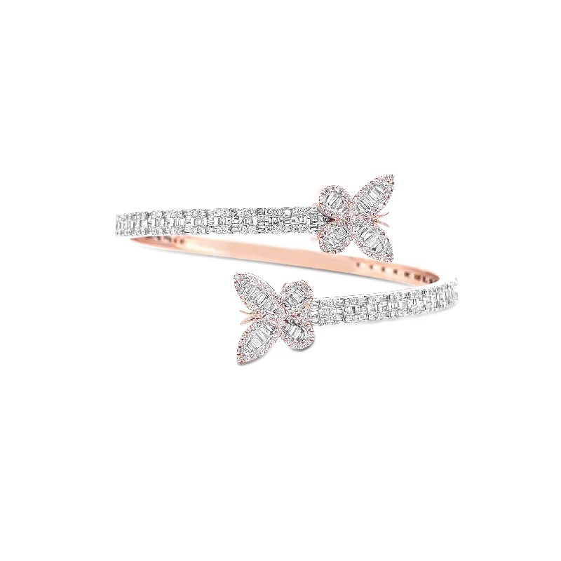 Trendy bangles for women-Diamond Butterfly Bangle