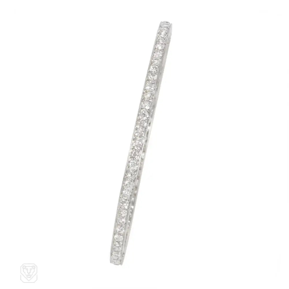 Women’s statement bracelets-Art Deco diamond bangle, France