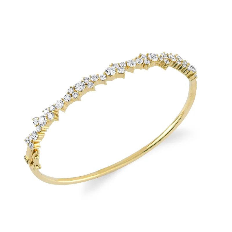 Women’s birthstone bangles-Gold & Diamond Cocktail Bangle