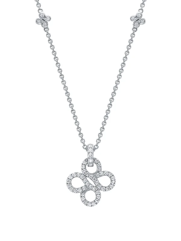 Women’s necklaces with a heart pendant-Be Boodles Pavé White Gold Pendant