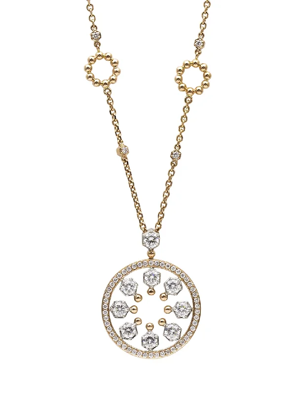 Women’s necklaces with matching bracelets-Circus Large Rose Gold Diamond Pendant