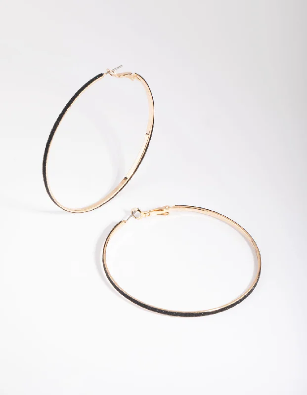 Women’s chunky earrings-Gold Glitter Hoop Earrings