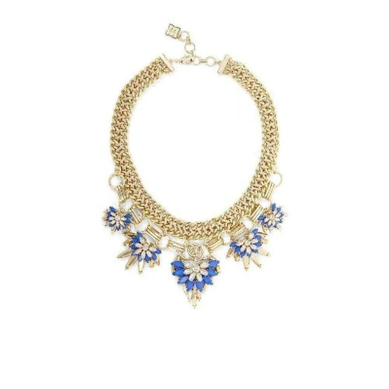 Women’s necklaces with intricate beadwork-Floral Stone Chain Necklace JDKJE751-U44