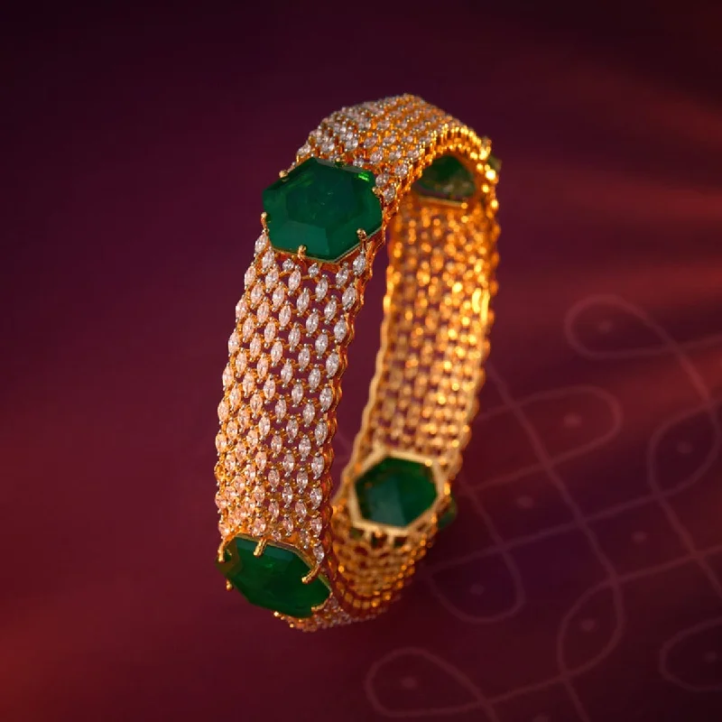 Women’s stylish leather bangles-Zircon Bangle 180372