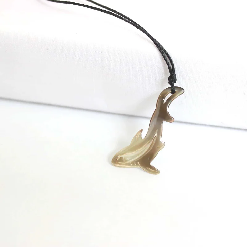 Women’s necklaces with engraved pendants-Carved Shark Necklace