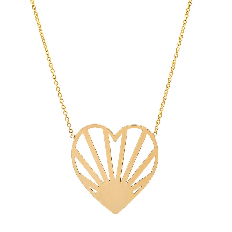 Women’s luxurious diamond necklaces-Heart sunrise