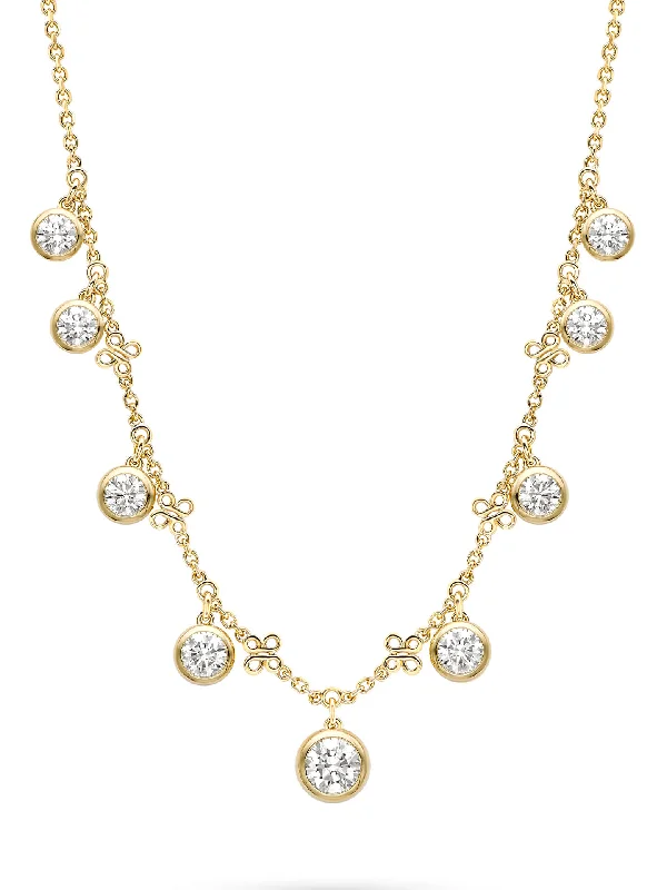 Luxury necklaces for women-Beach Large Yellow Gold Diamond Necklace