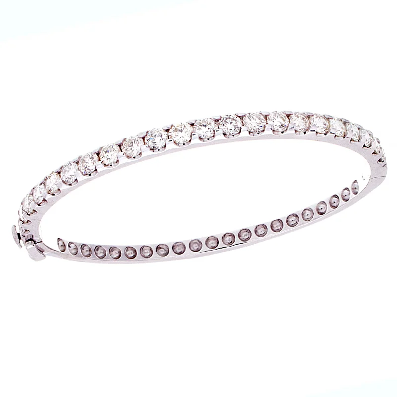 Women’s handmade charm bracelets-Diamond Bangle - BAA11-3CTW