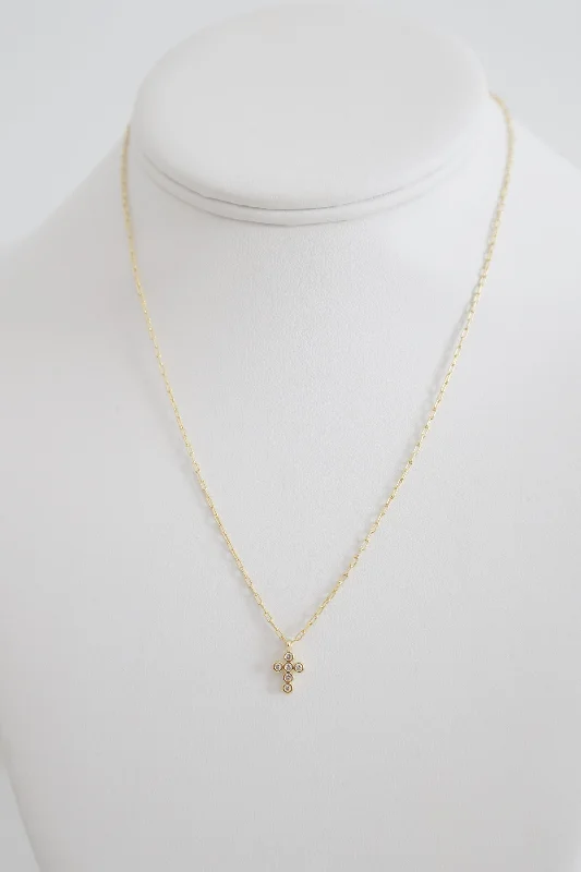 Women’s silver necklaces-Beth Cross Necklace