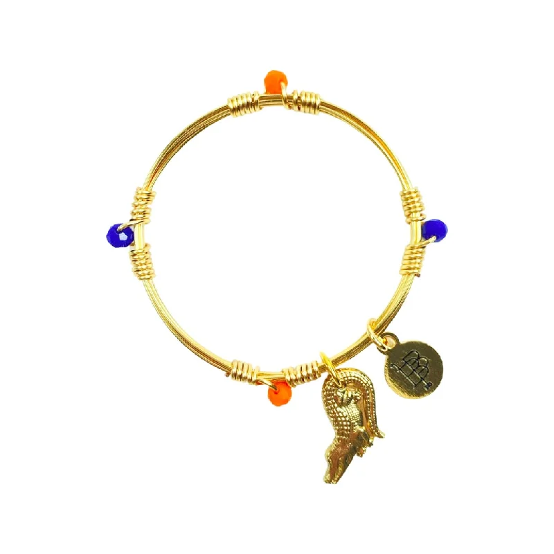 Women’s handmade charm bracelets-Kids' Gameday Bangle Stacker - Orange/Blue