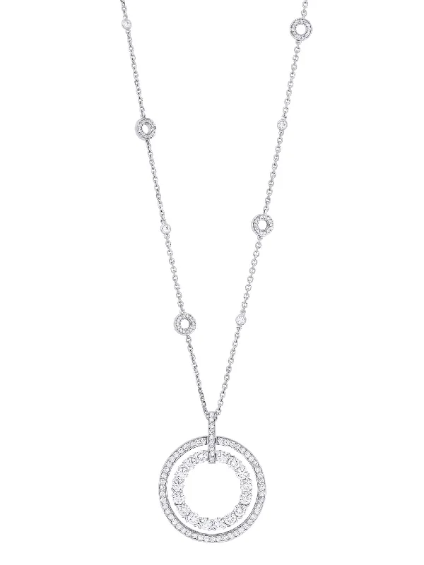 Women’s necklaces with infinity symbols-Roulette Large White Gold Diamond Pendant